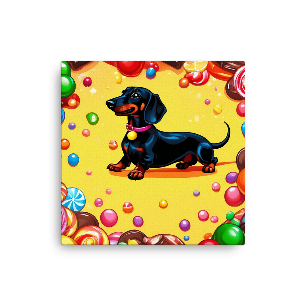 PugMug Custom Black Dachshund Canvas