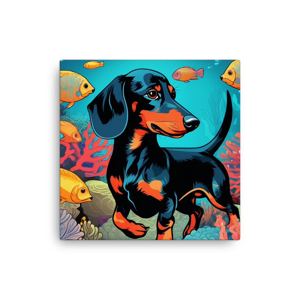 PugMug Custom Black Dachshund Canvas