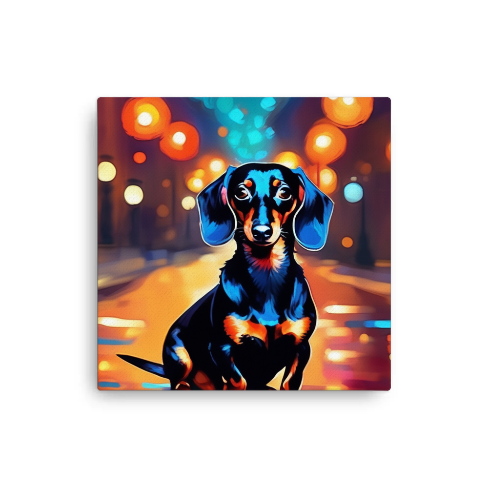 PugMug Custom Black Dachshund Canvas