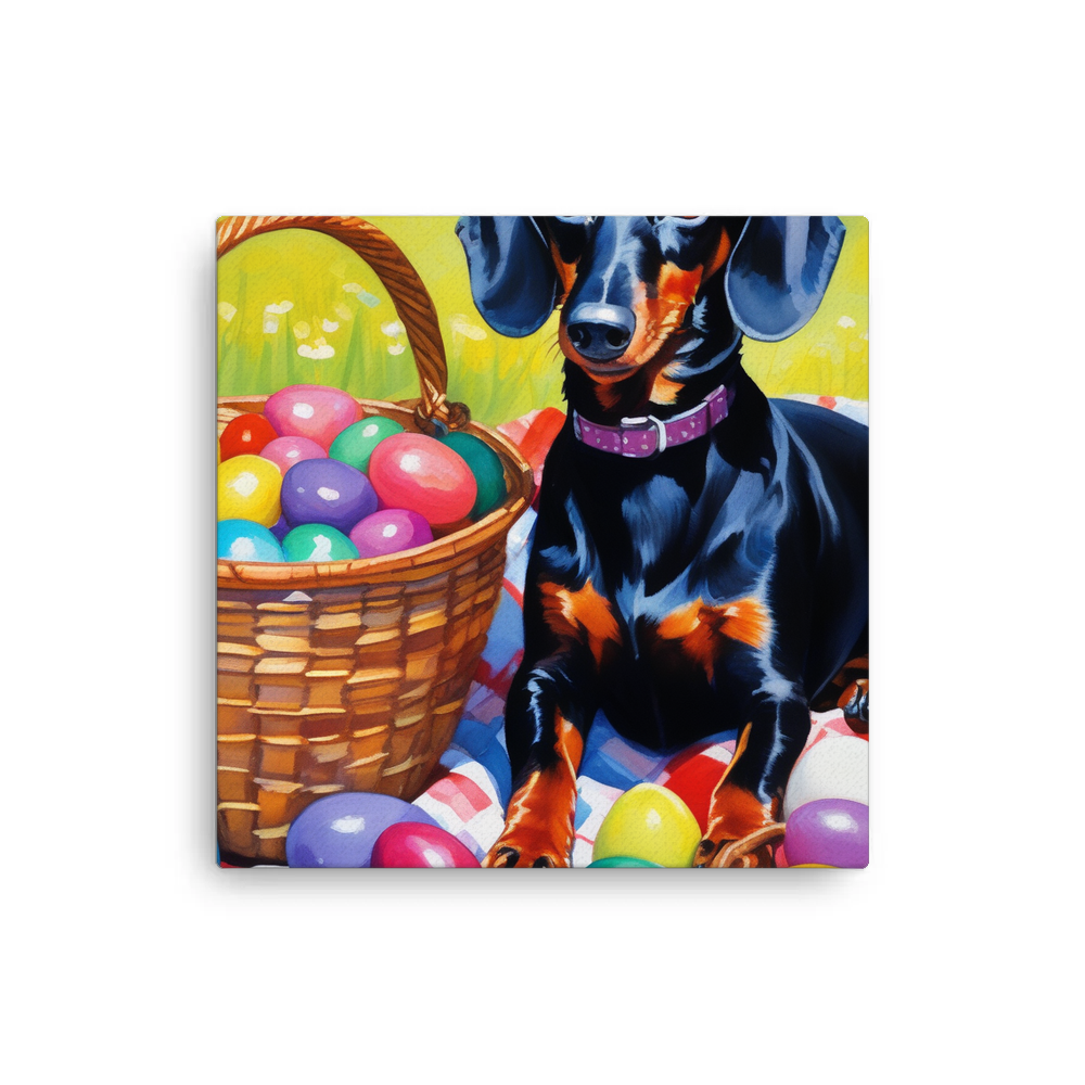 PugMug Custom Black Dachshund Canvas