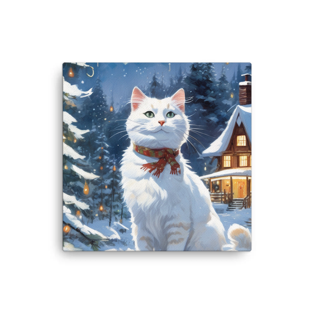PugMug Custom White Companion Cat Canvas
