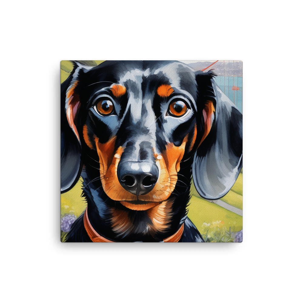 PugMug Custom Black Dachshund Canvas