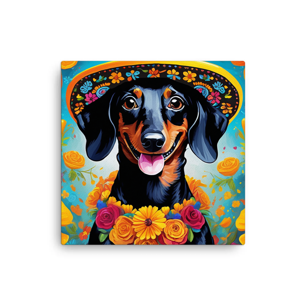 PugMug Custom Black Dachshund Canvas