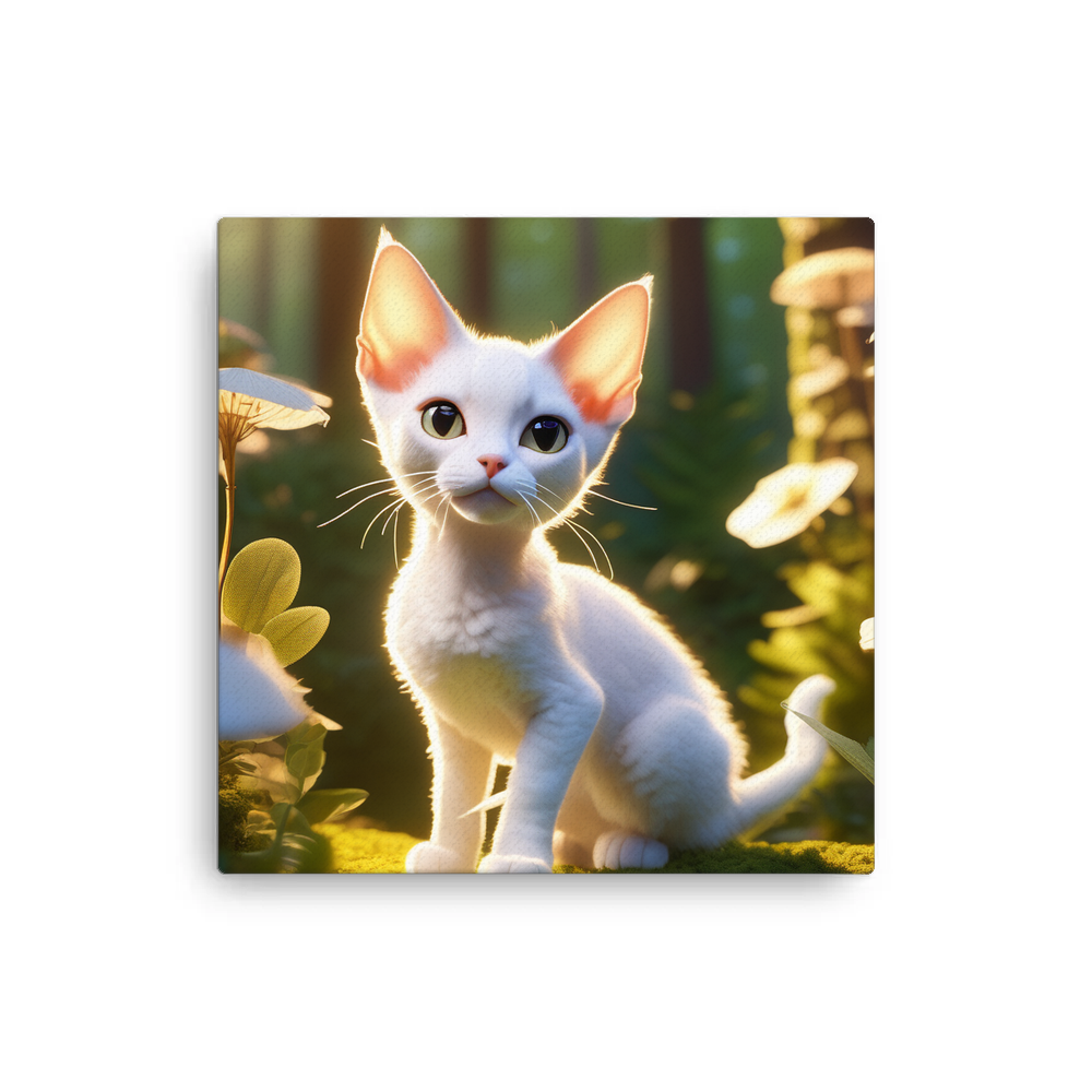 PugMug Custom White Devon Rex Cat Canvas