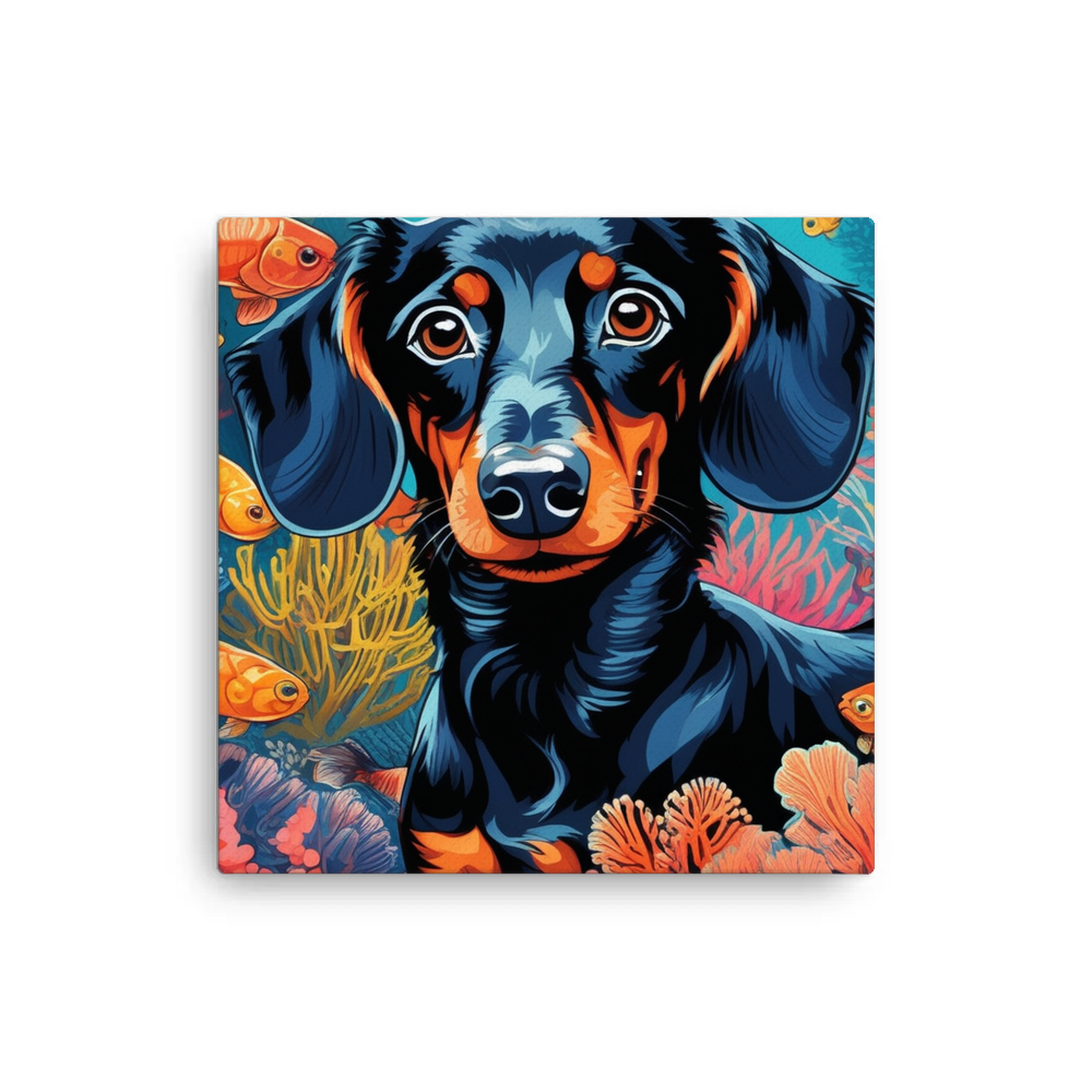 PugMug Custom Black Dachshund Canvas