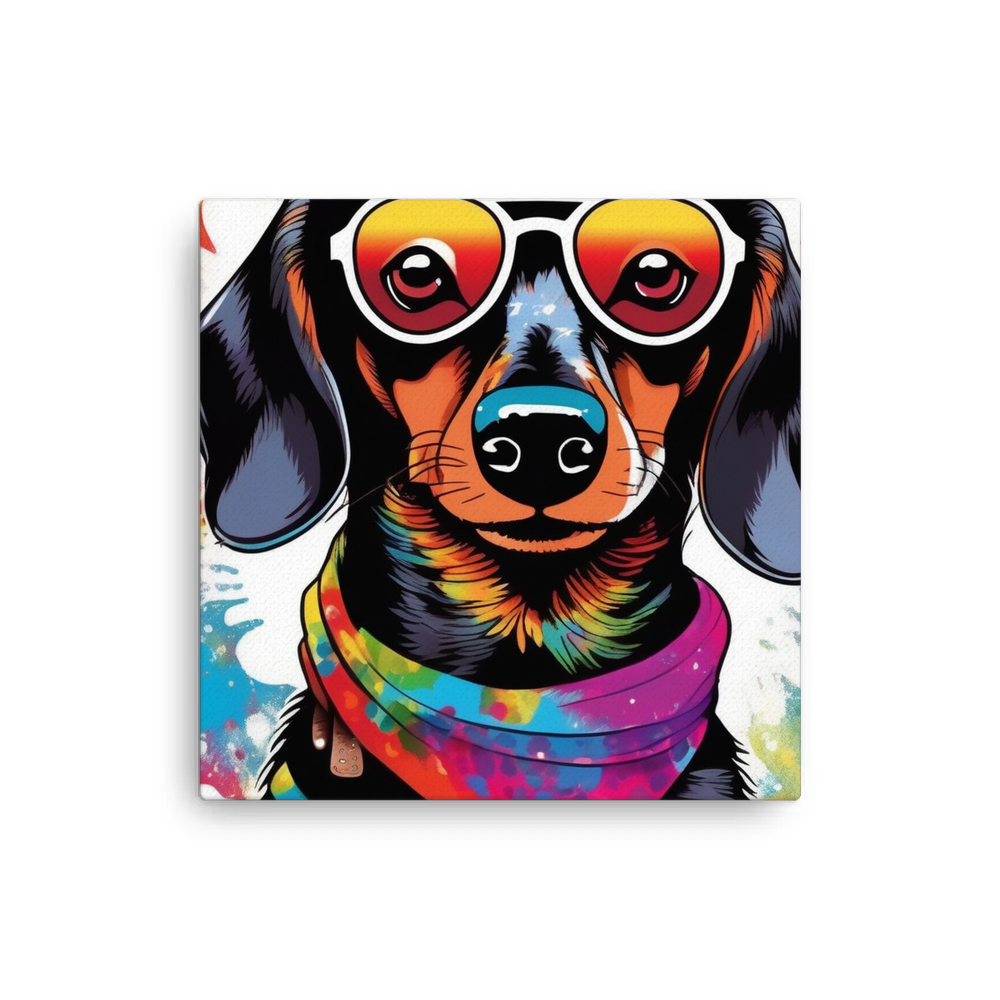 PugMug Custom Black Dachshund Canvas