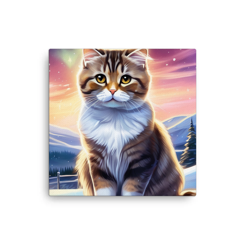 PugMug Custom Tabby Scottish Fold Cat Canvas