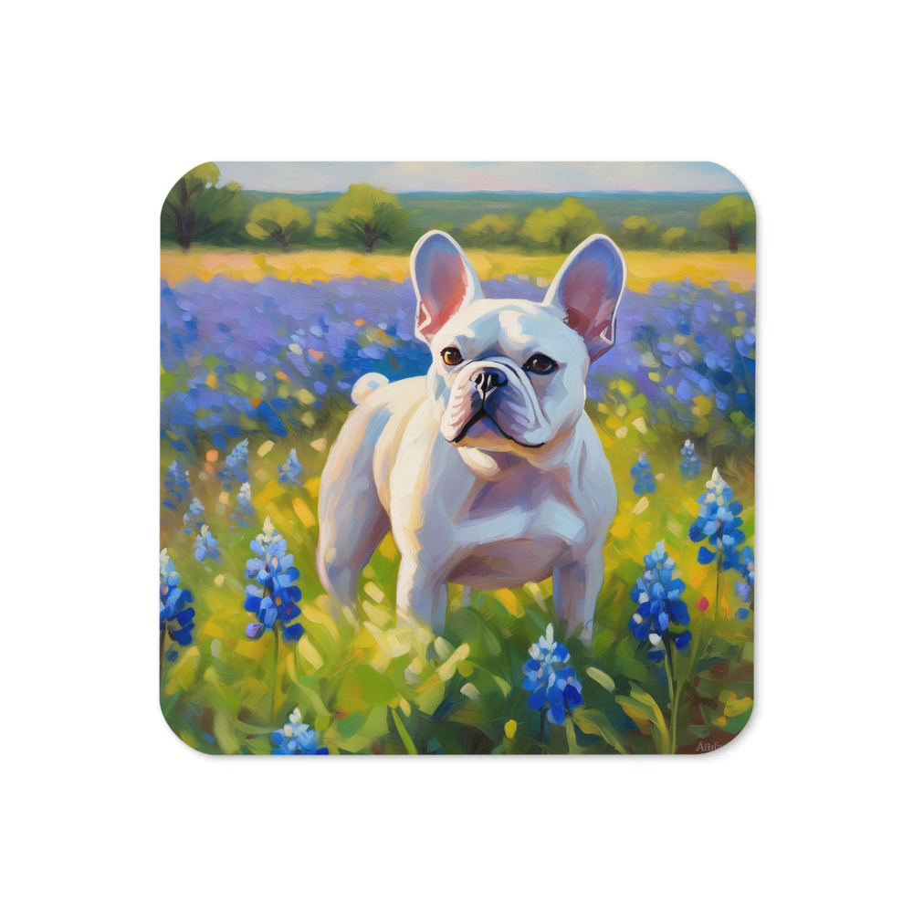 PugMug Custom White French Bulldog Coaster