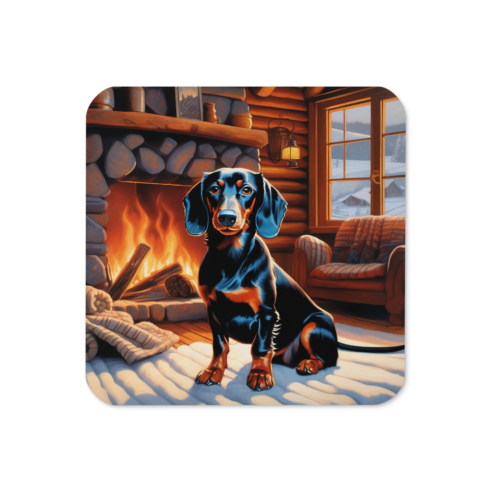 PugMug Custom Black Dachshund Coaster