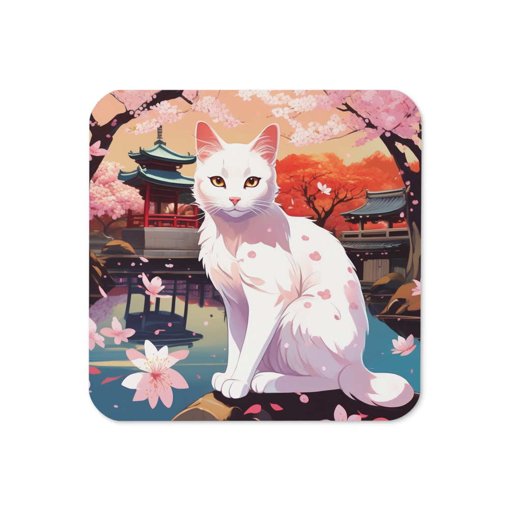 PugMug Custom White Companion Cat Coaster