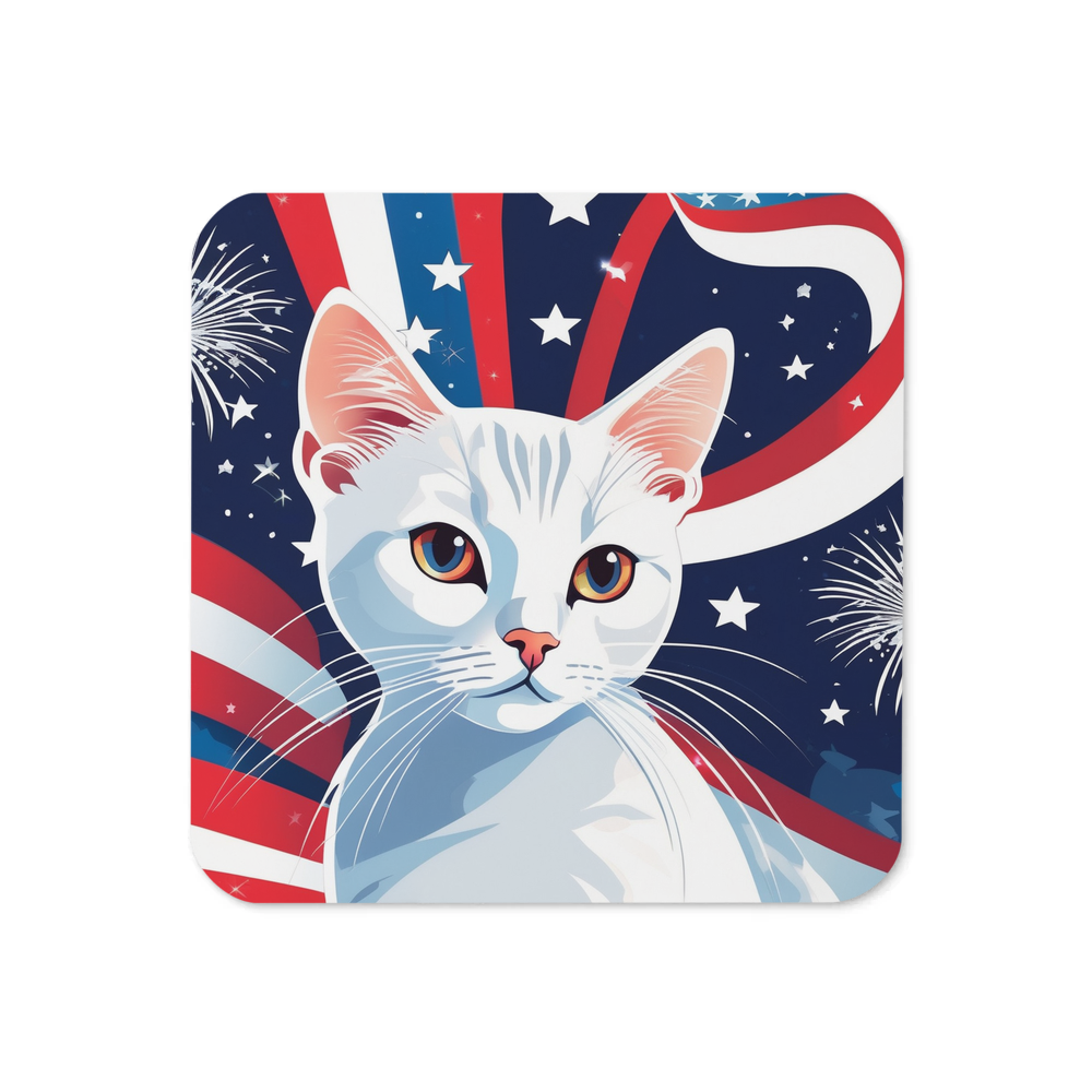 PugMug Custom White Companion Cat Coaster