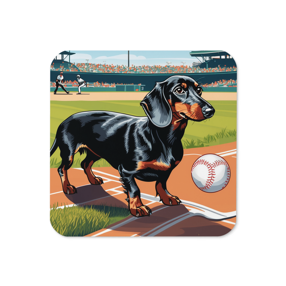 PugMug Custom Black Dachshund Coaster