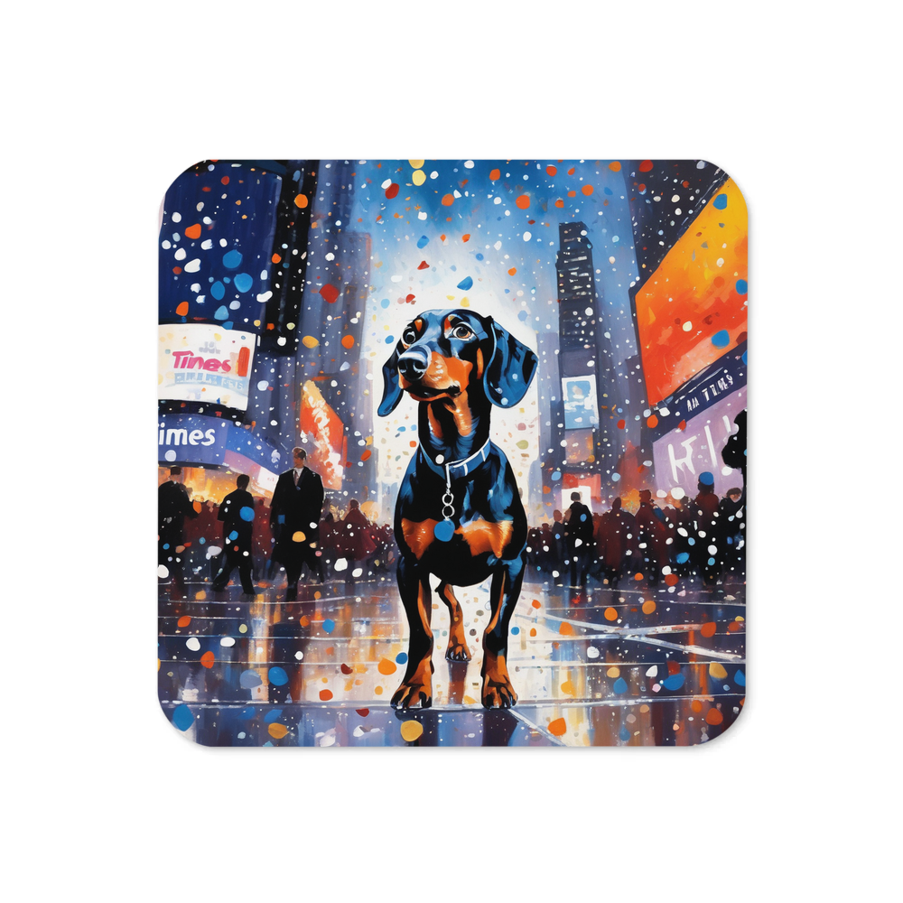 PugMug Custom Black Dachshund Coaster