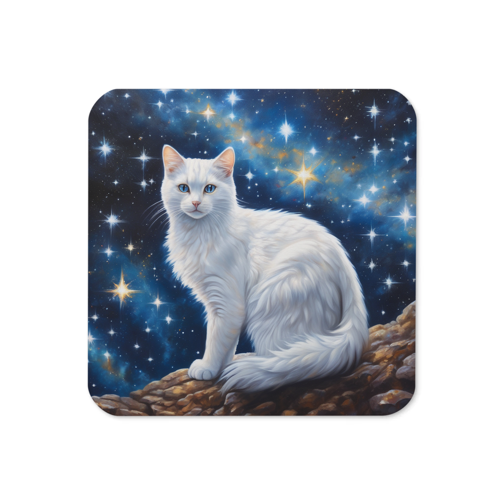 PugMug Custom White Companion Cat Coaster