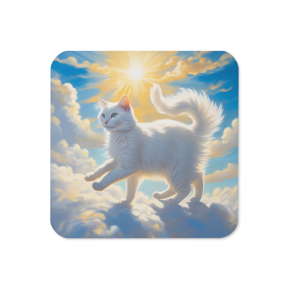 PugMug Custom White Companion Cat Coaster