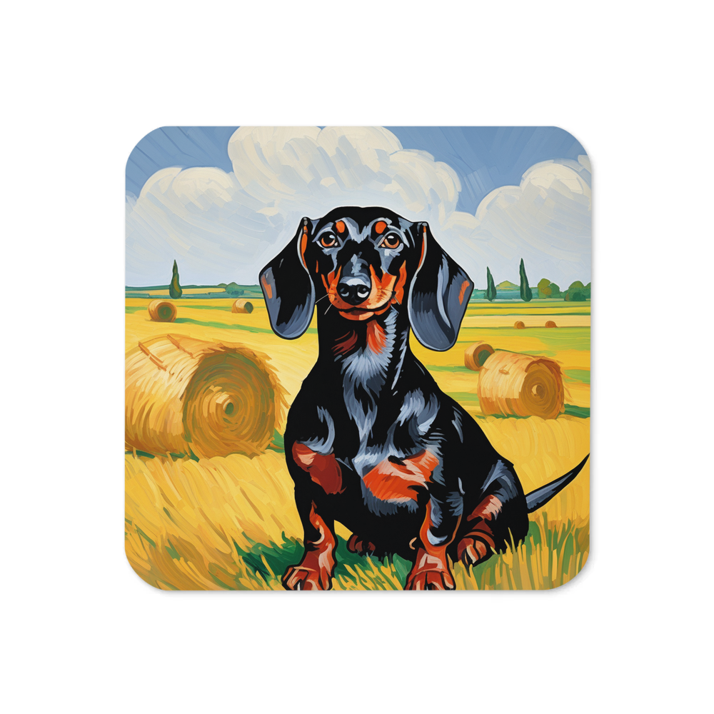 PugMug Custom Black Dachshund Coaster