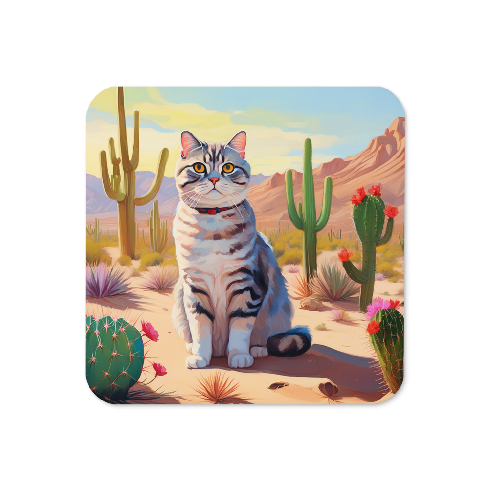 PugMug Custom Tabby Scottish Fold Cat Coaster