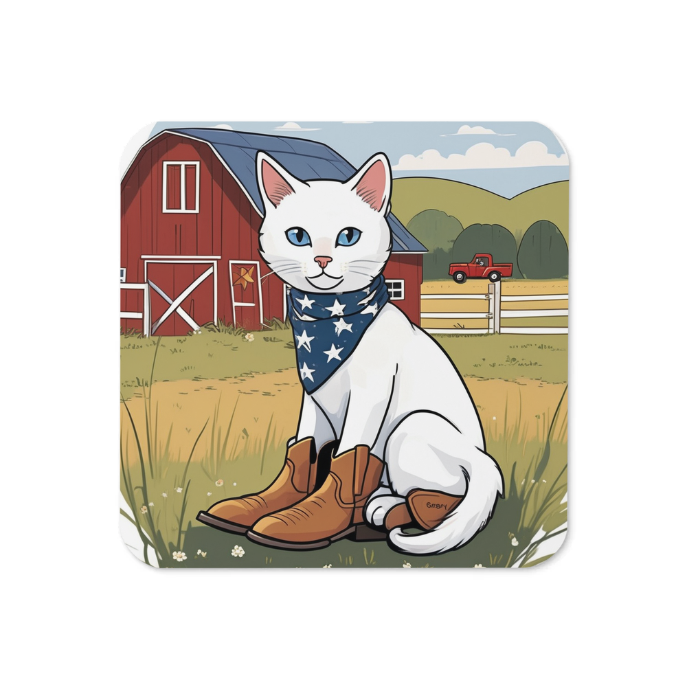 PugMug Custom White Companion Cat Coaster