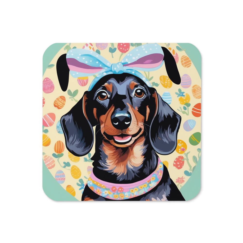 PugMug Custom Black Dachshund Coaster