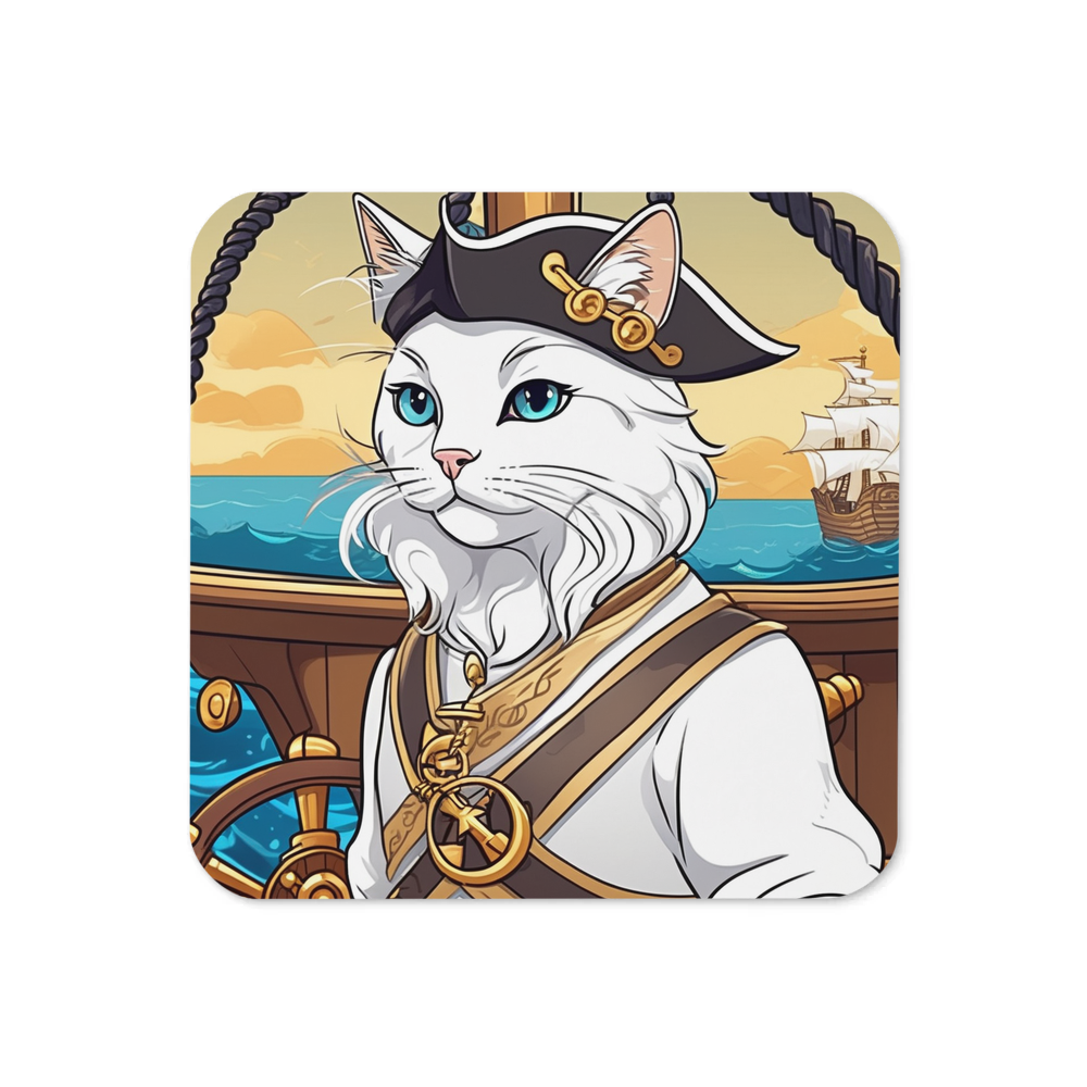 PugMug Custom White Companion Cat Coaster