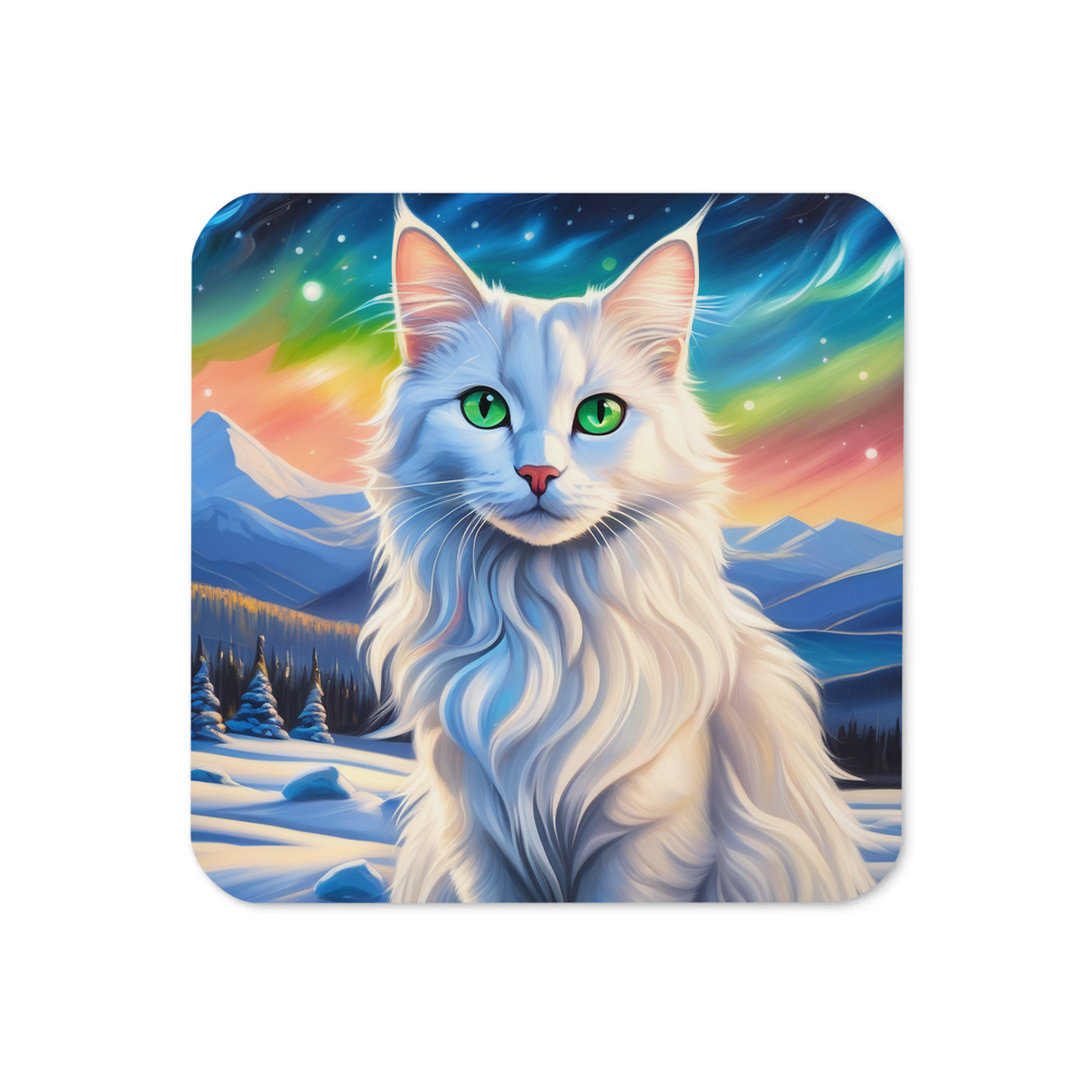 PugMug Custom White Companion Cat Coaster