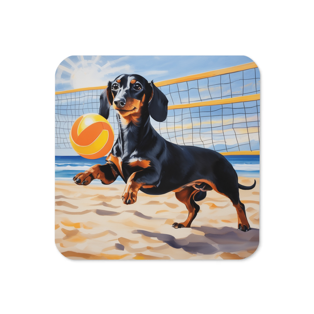 PugMug Custom Black Dachshund Coaster