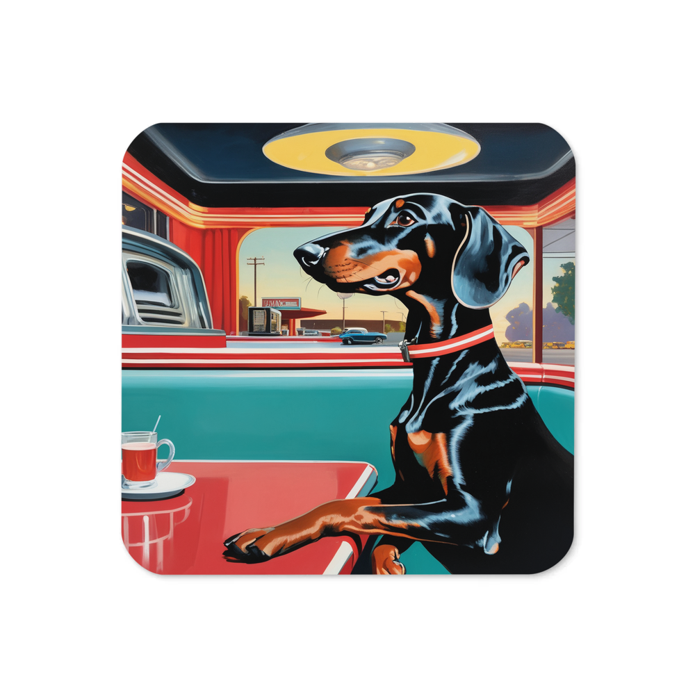 PugMug Custom Black Dachshund Coaster