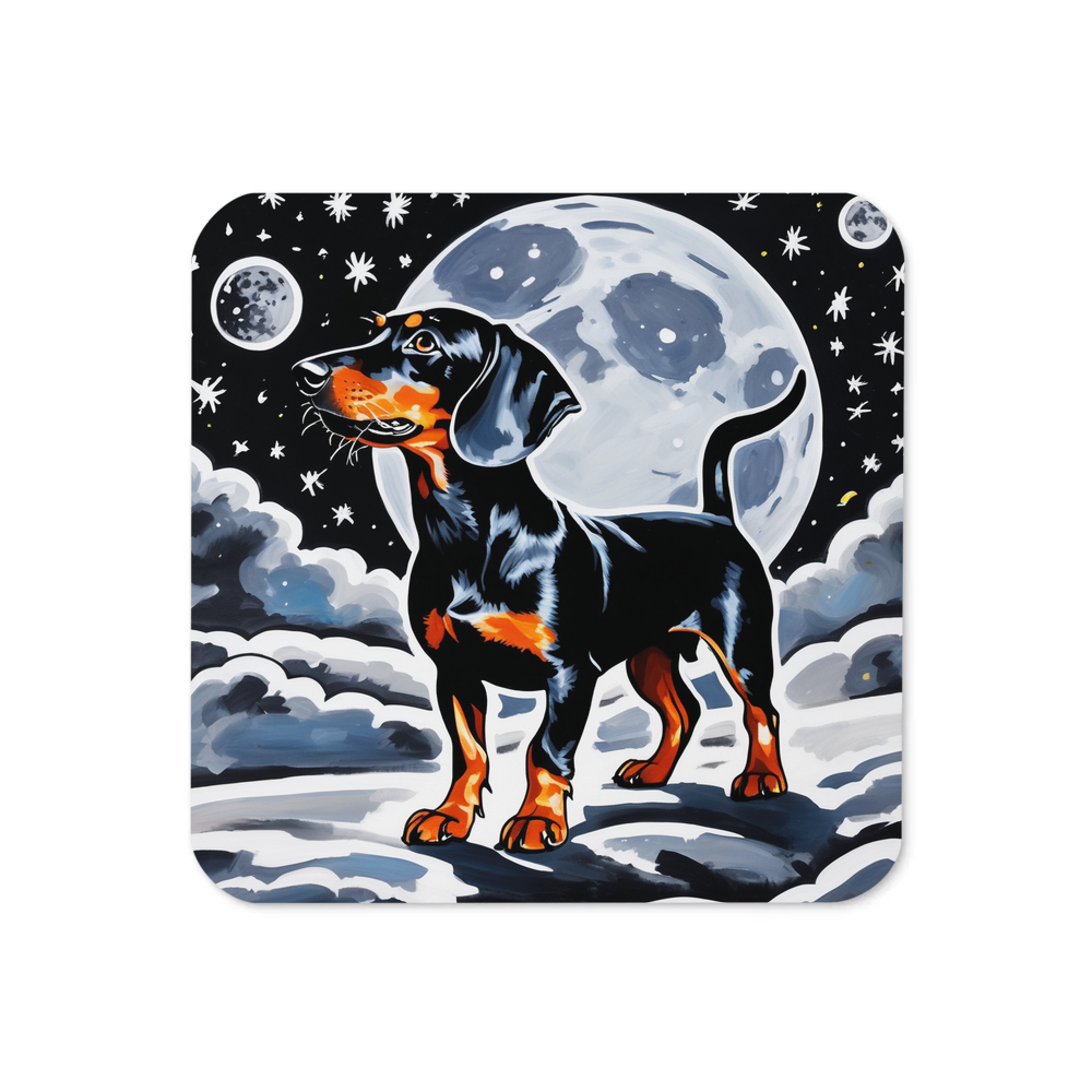 PugMug Custom Black Dachshund Coaster