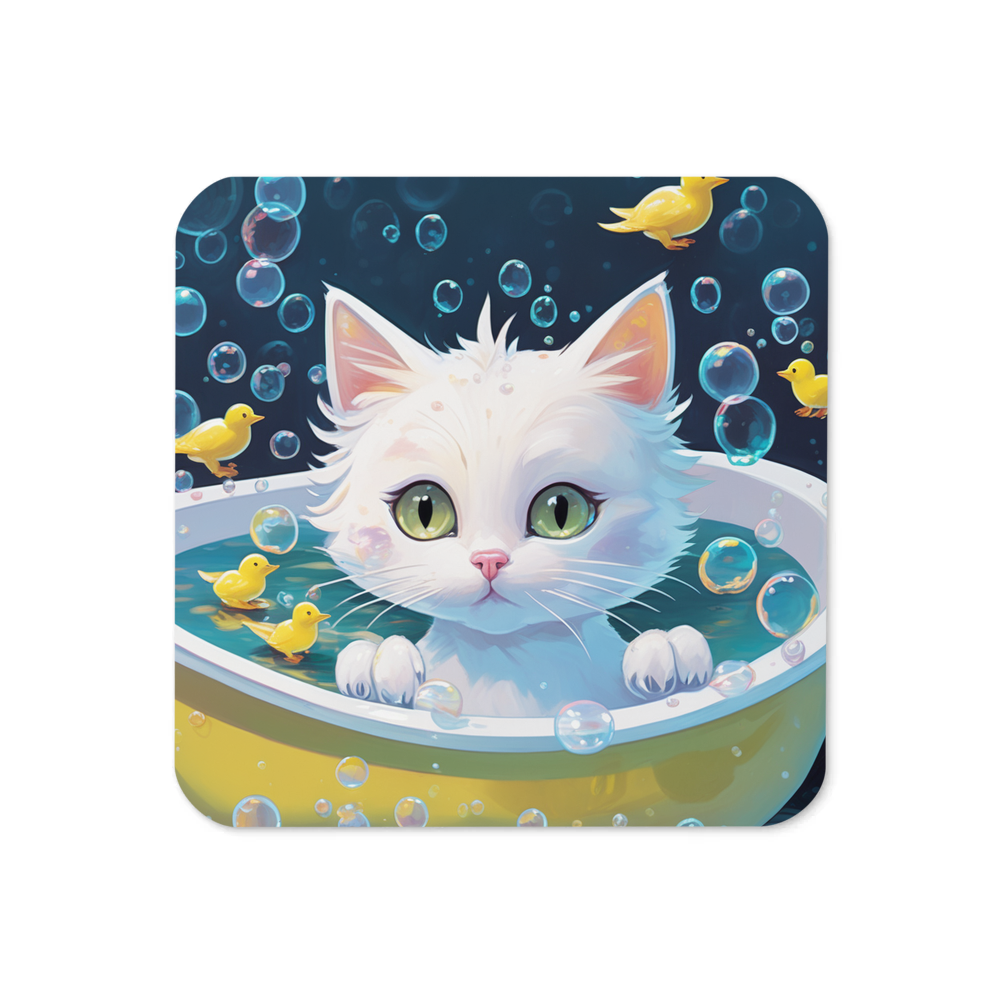 PugMug Custom White Companion Cat Coaster