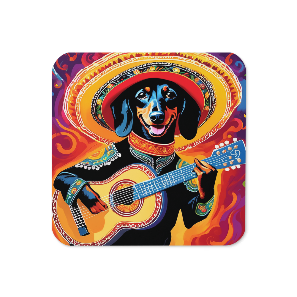 PugMug Custom Black Dachshund Coaster