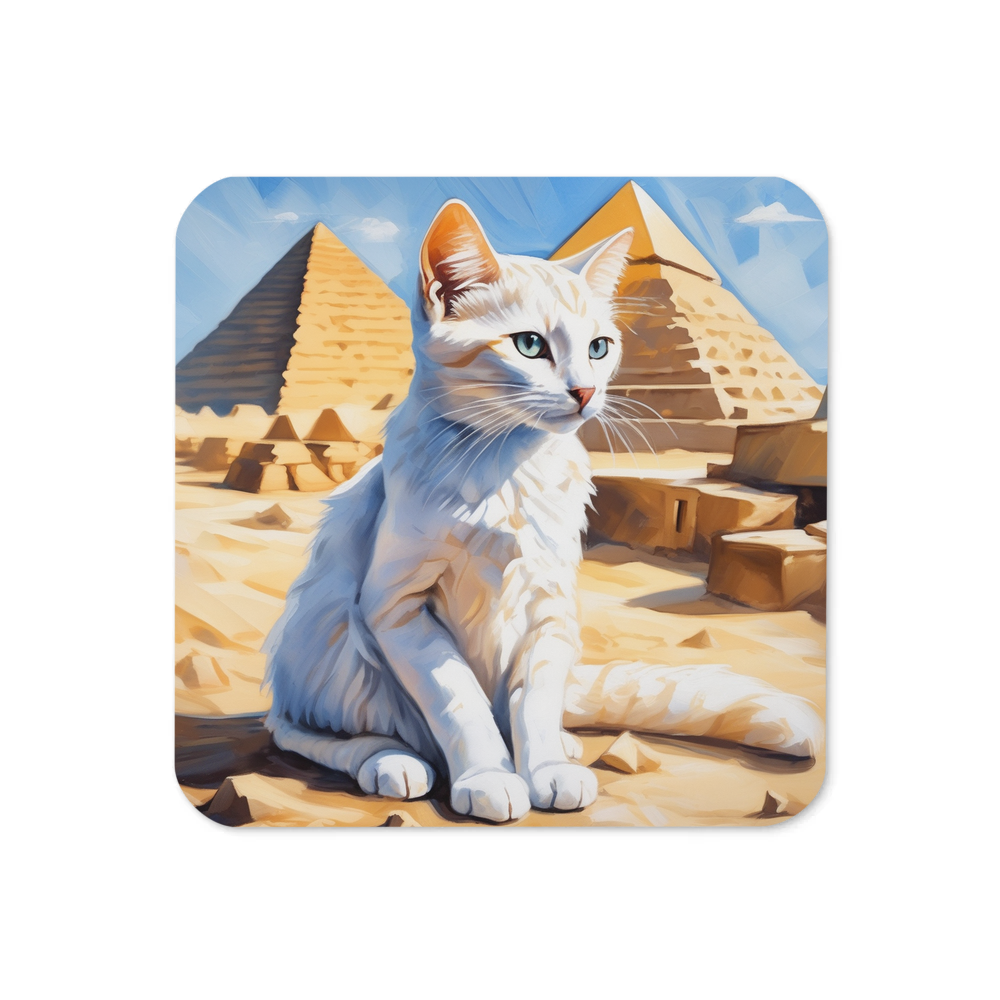 PugMug Custom White Companion Cat Coaster