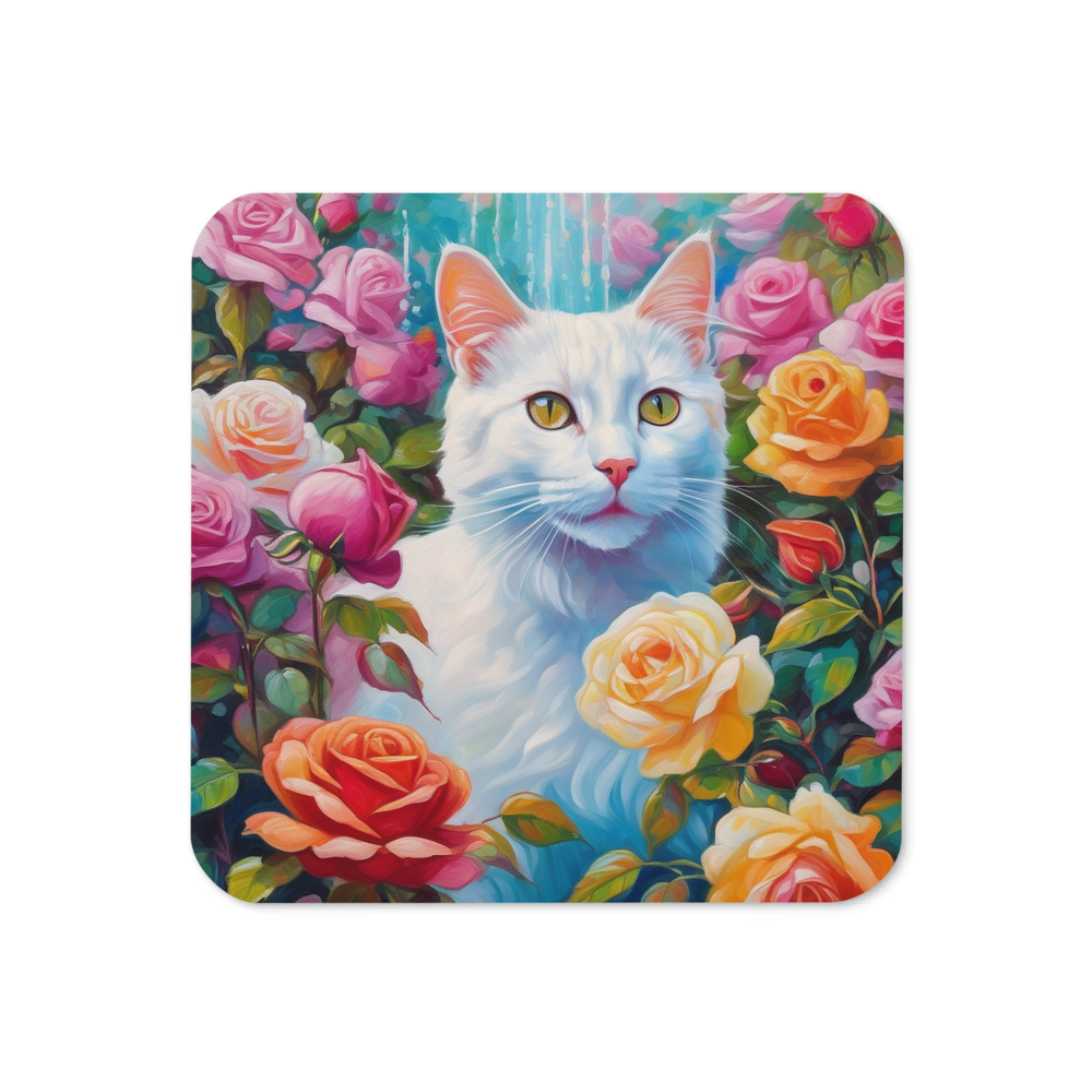 PugMug Custom White Companion Cat Coaster