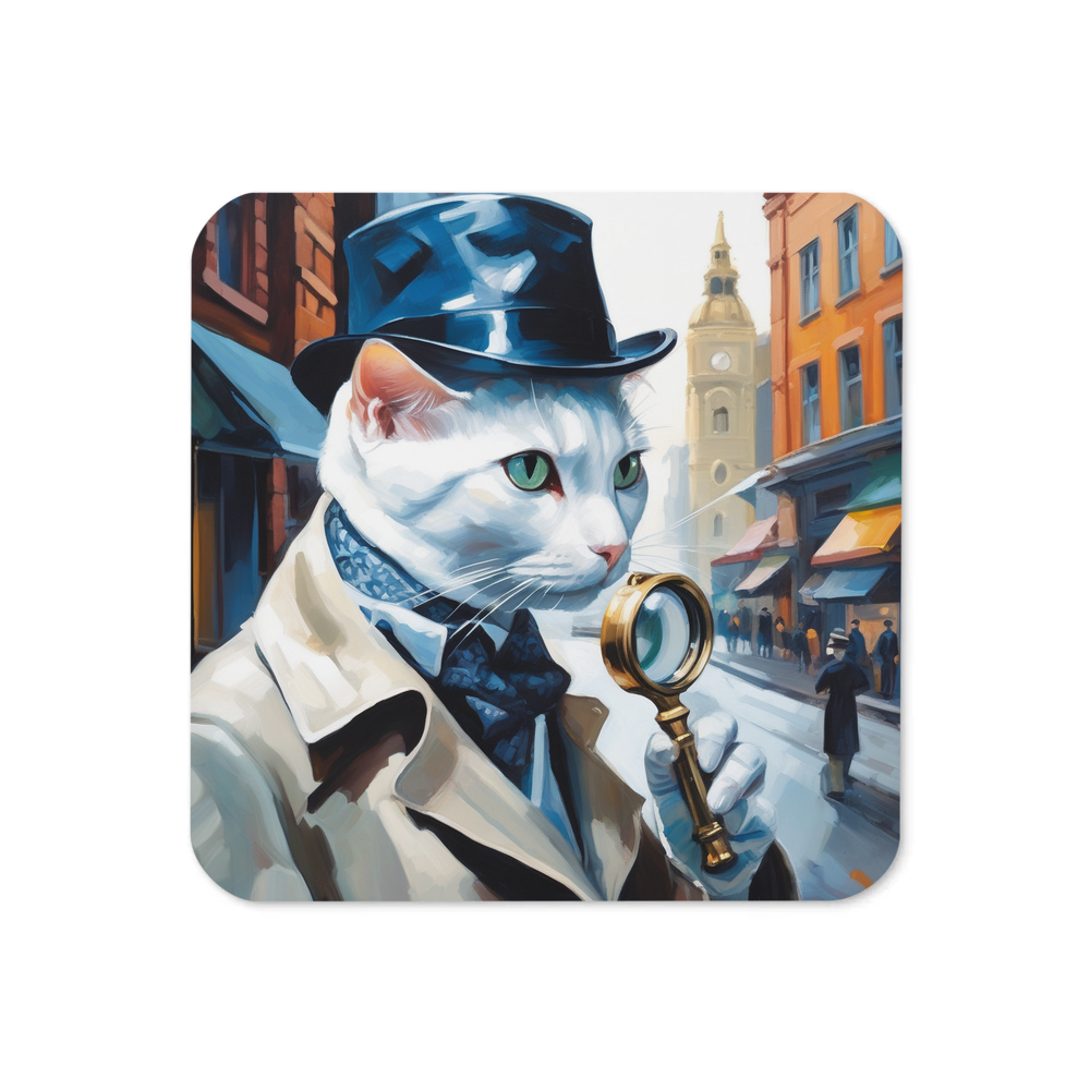 PugMug Custom White Companion Cat Coaster