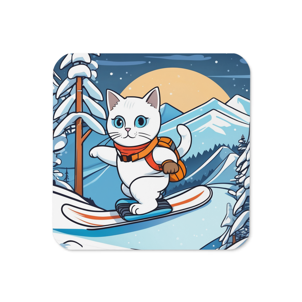 PugMug Custom White Companion Cat Coaster