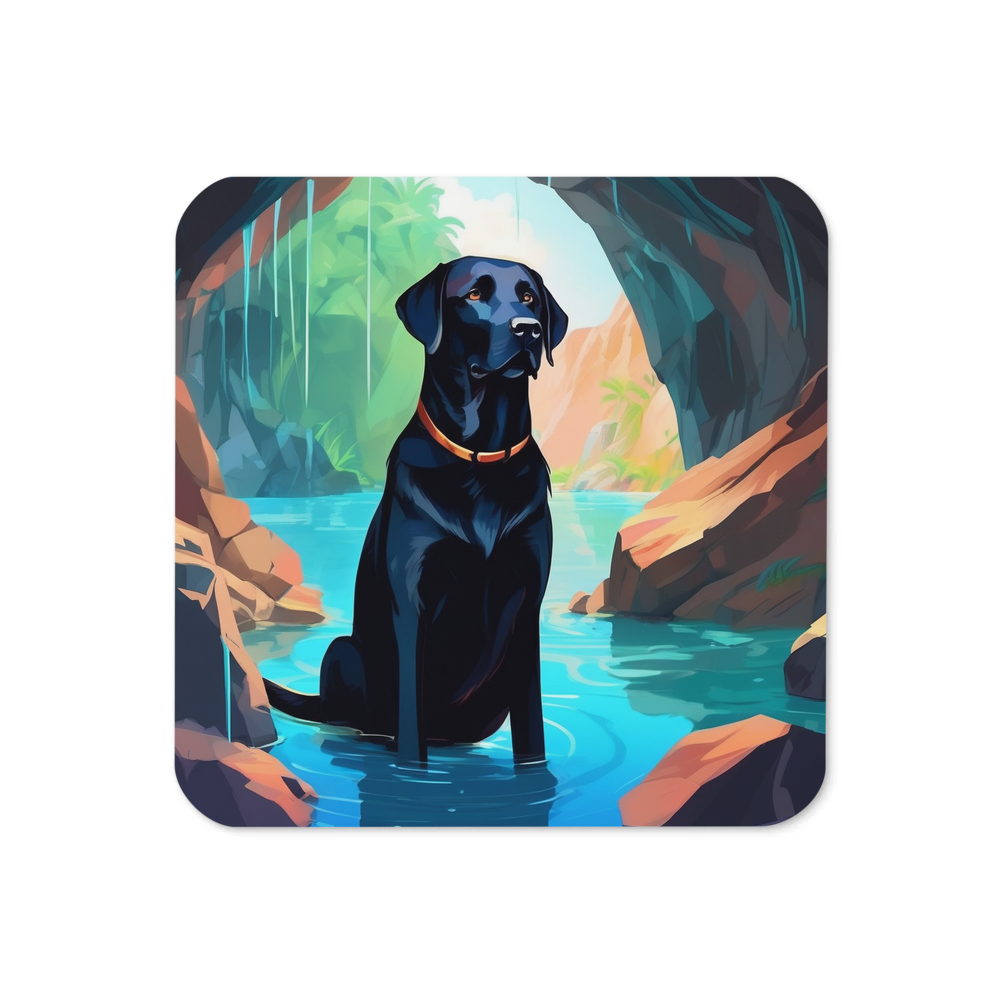 PugMug Custom Black Labrador Retriever Coaster