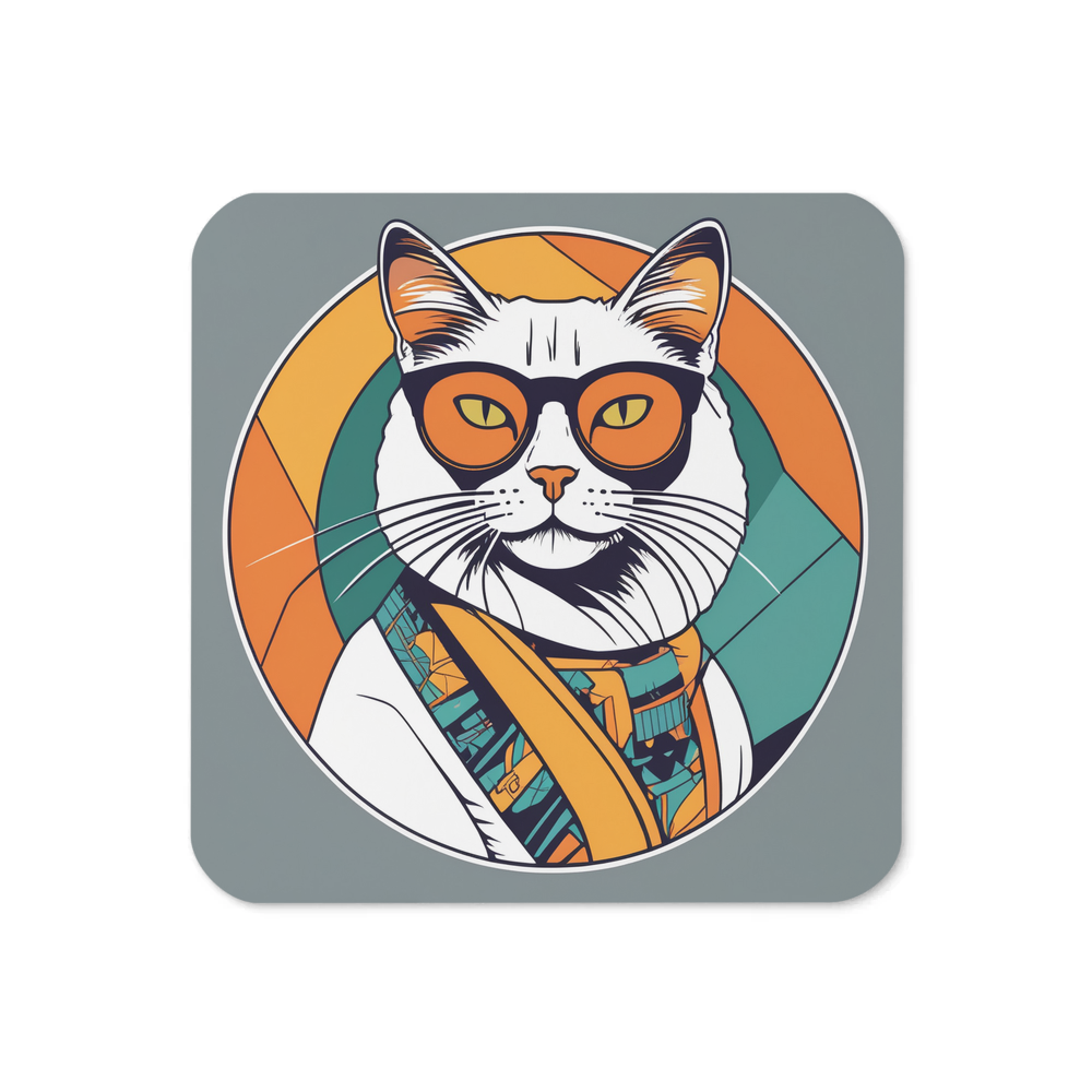 PugMug Custom White Companion Cat Coaster