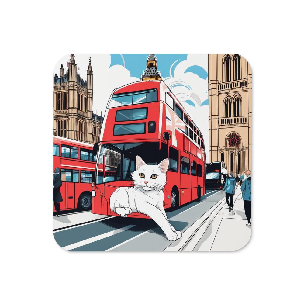 PugMug Custom White Companion Cat Coaster