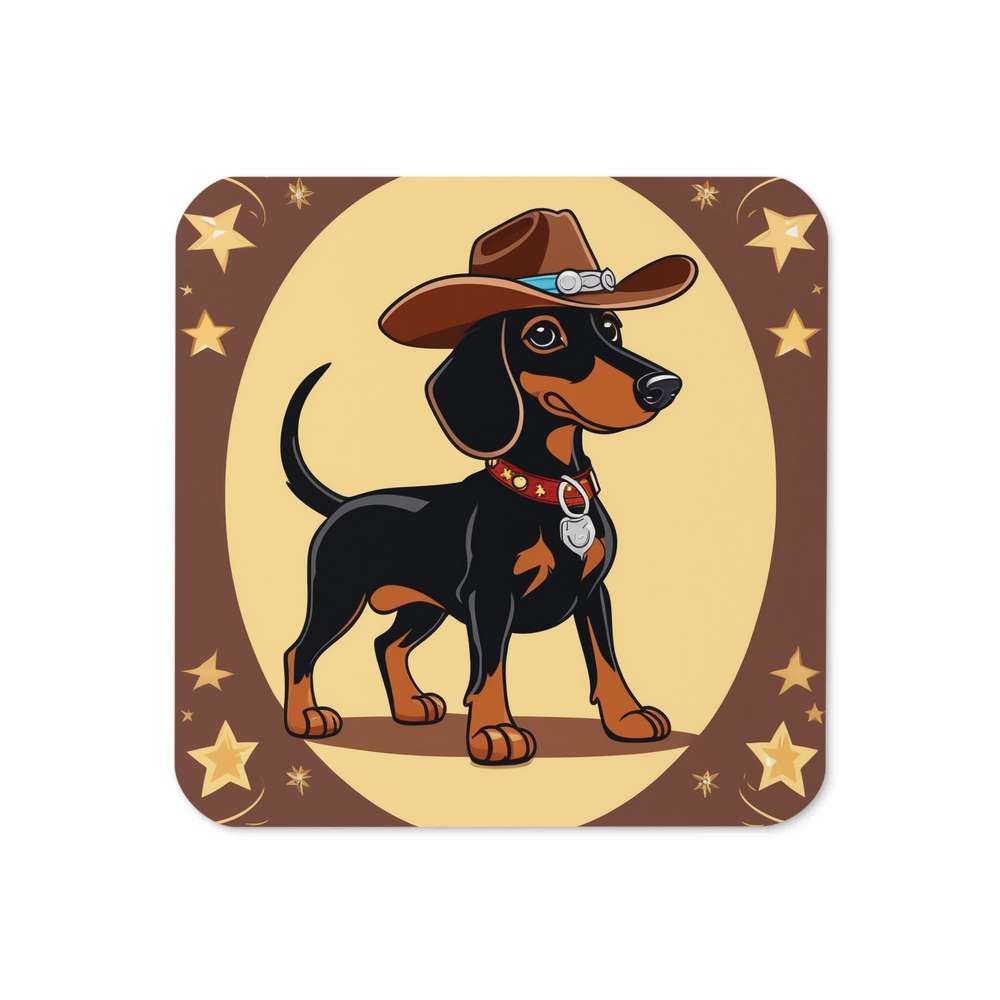 PugMug Custom Black Dachshund Coaster