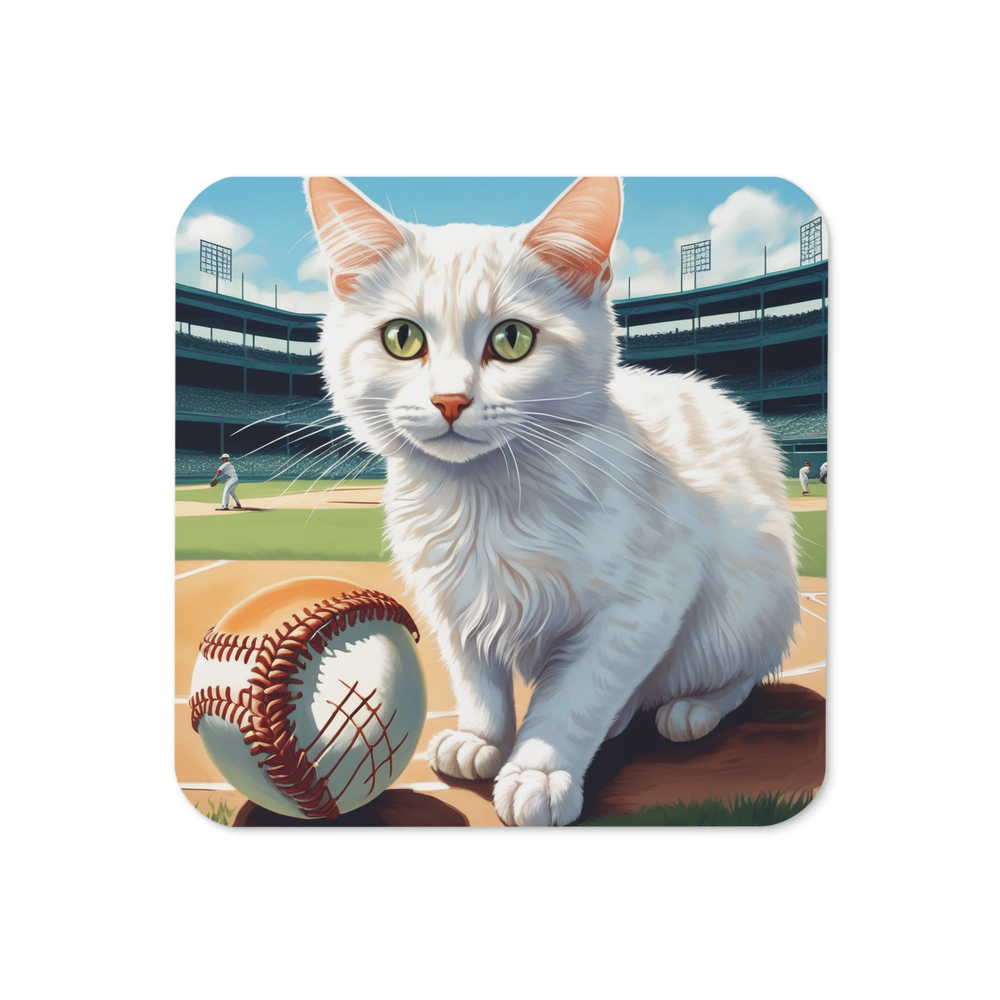 PugMug Custom White Companion Cat Coaster