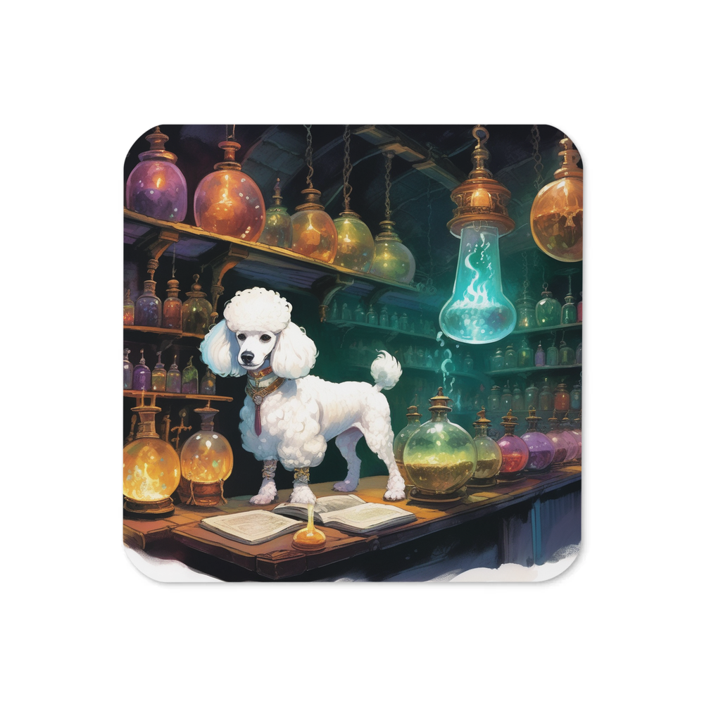 PugMug Custom White Poodle Coaster