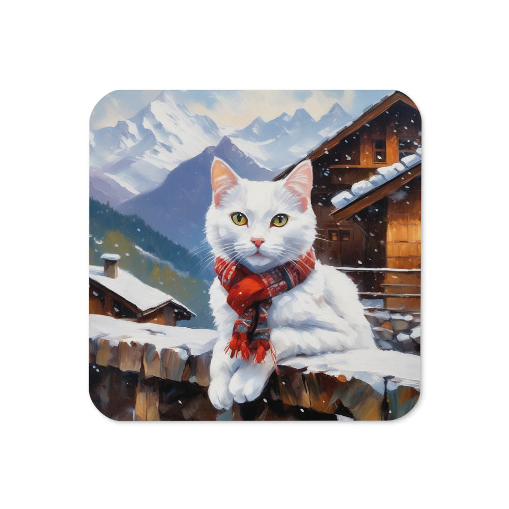 PugMug Custom White Companion Cat Coaster