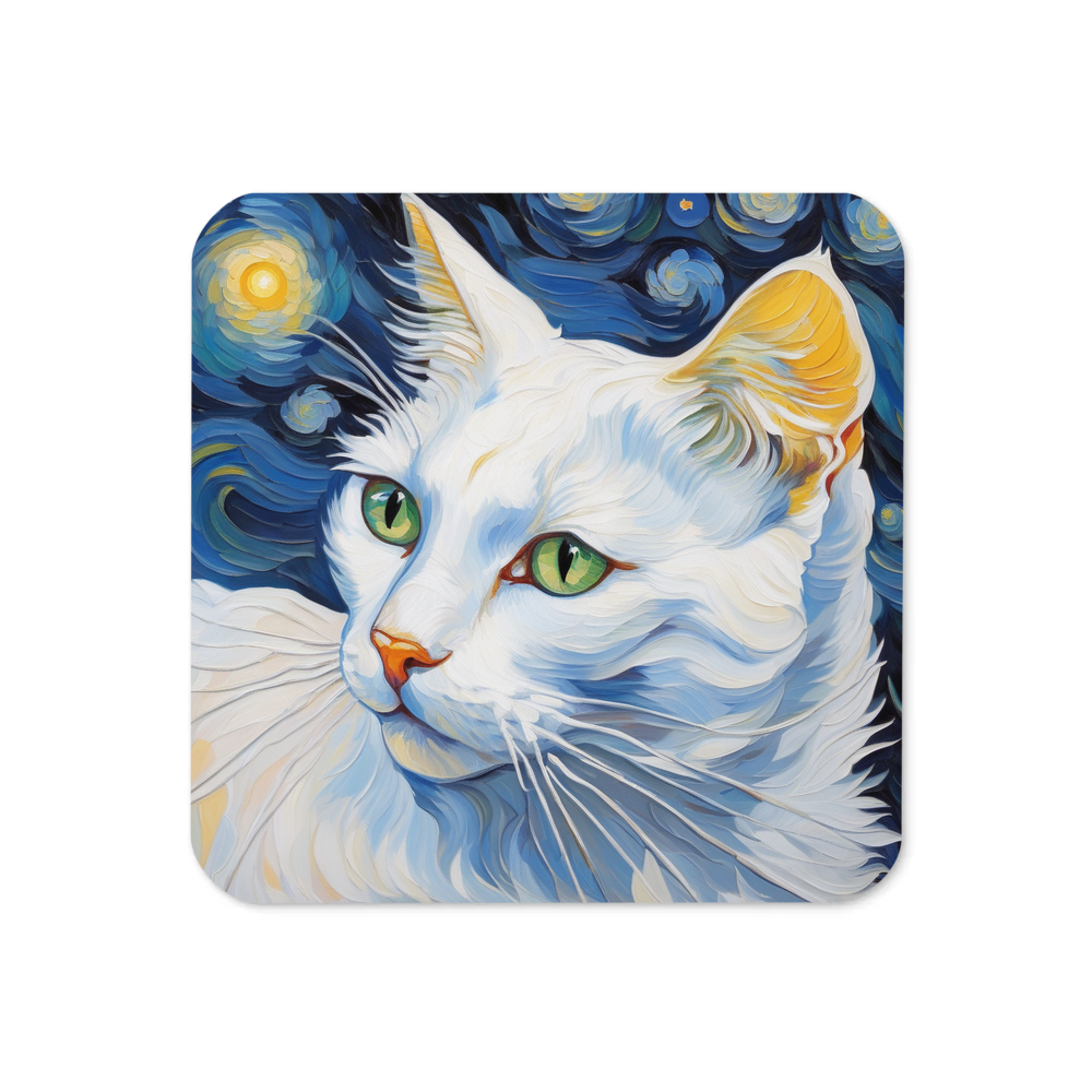 PugMug Custom White Companion Cat Coaster