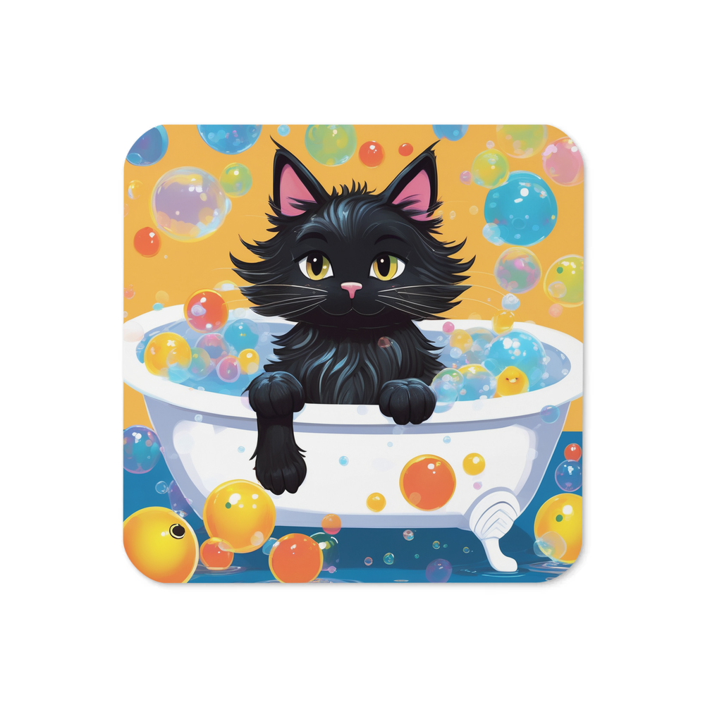 PugMug Custom Black Maine Coon Cat Coaster
