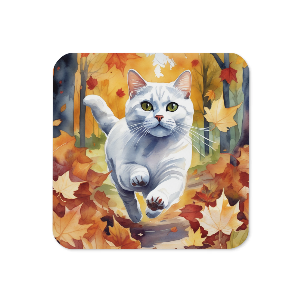 PugMug Custom White British Shorthair Cat Coaster