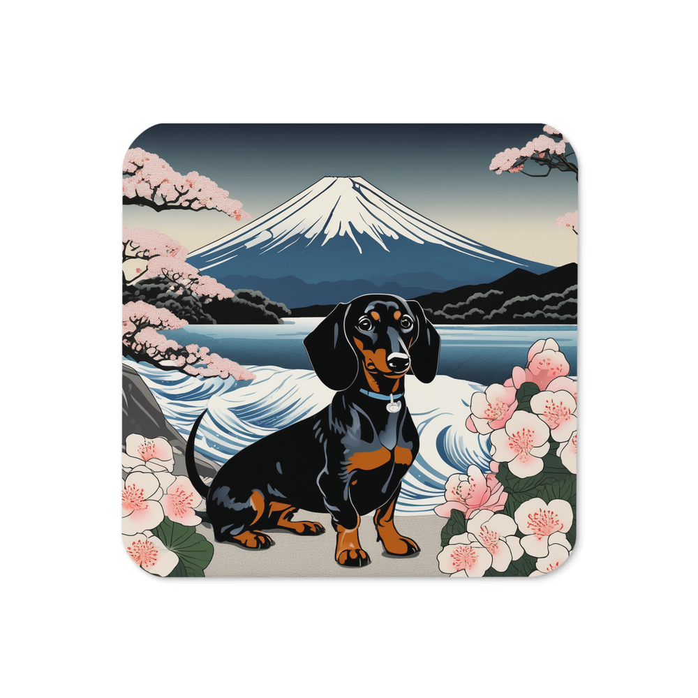 PugMug Custom Black Dachshund Coaster