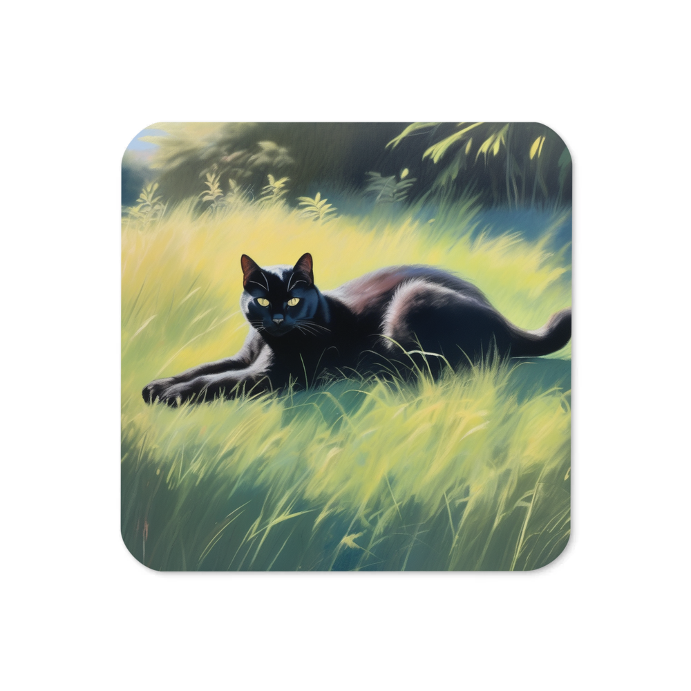 PugMug Custom Black Exotic Cat Coaster