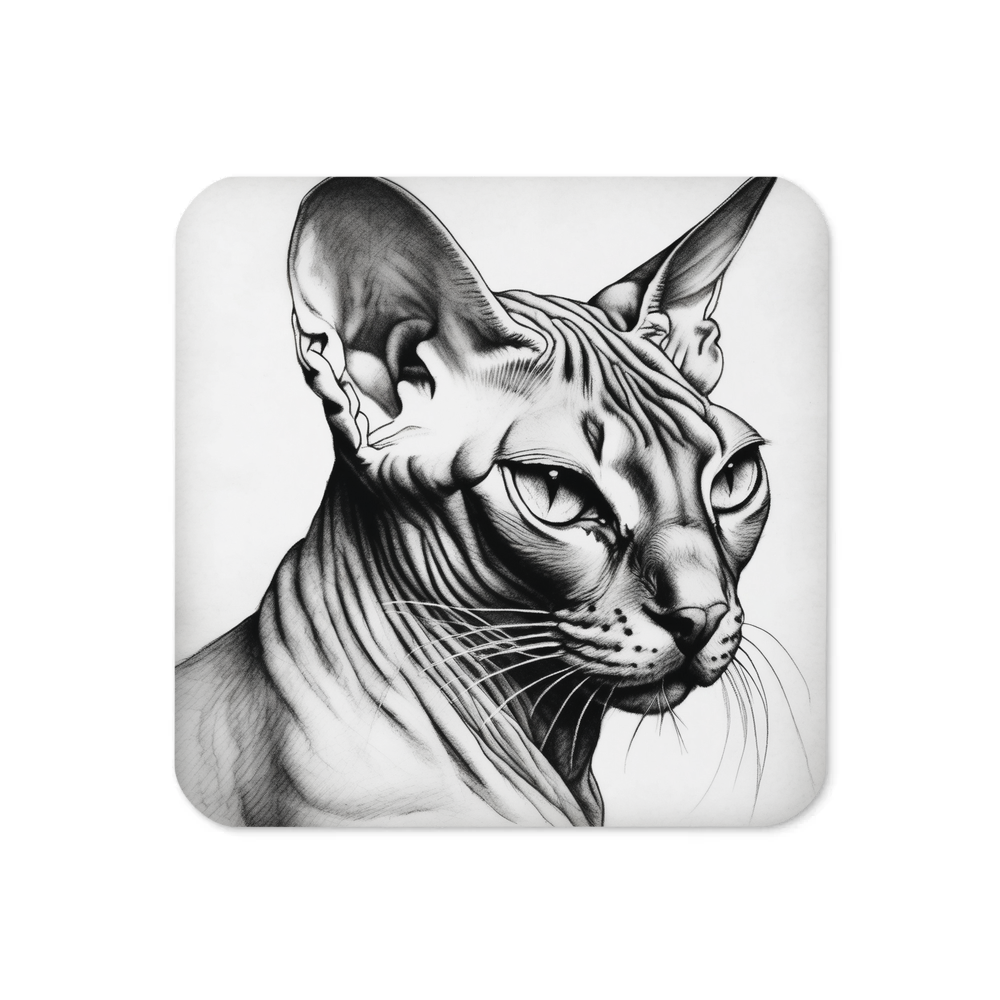 PugMug Custom Tabby Sphynx Cat Coaster
