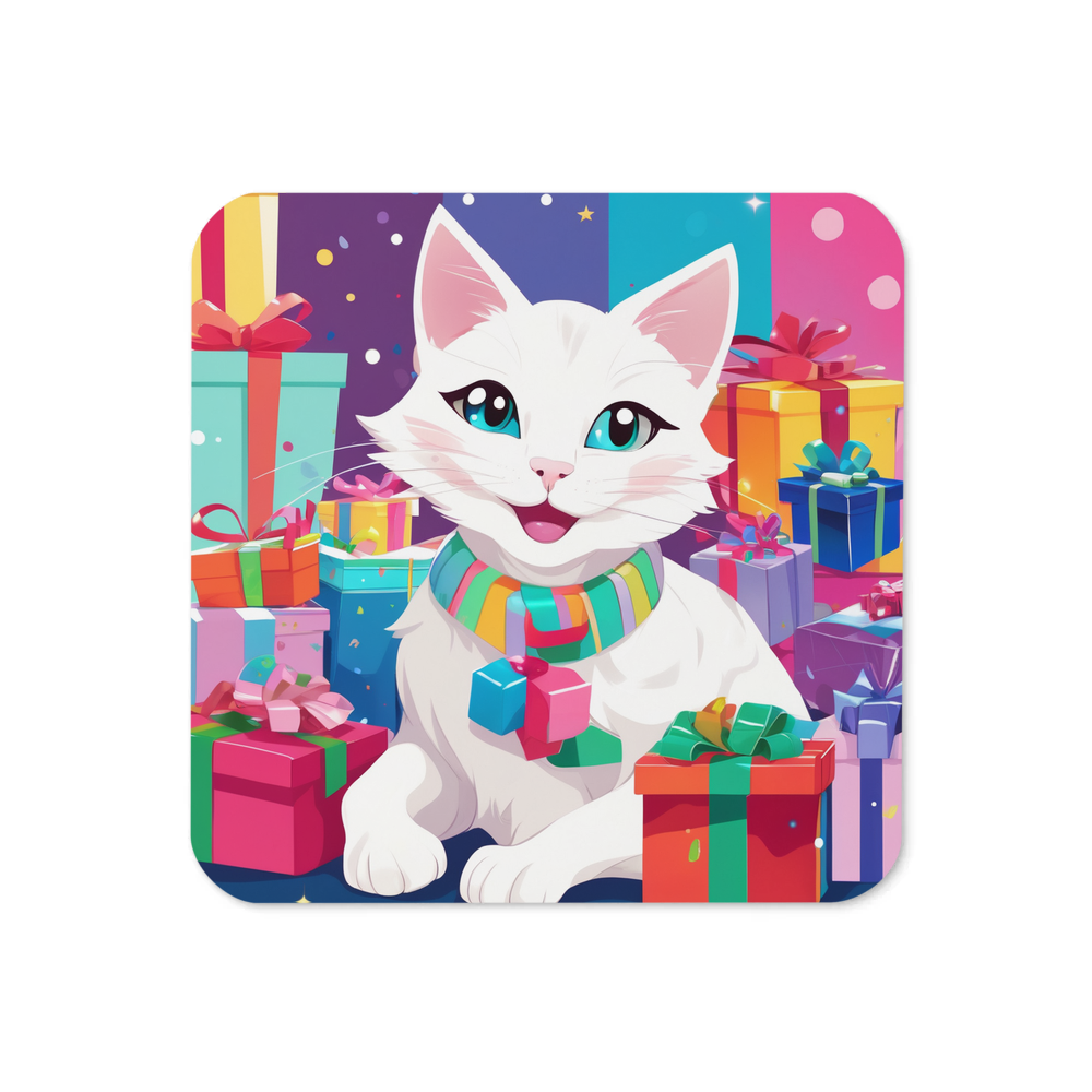 PugMug Custom White Companion Cat Coaster