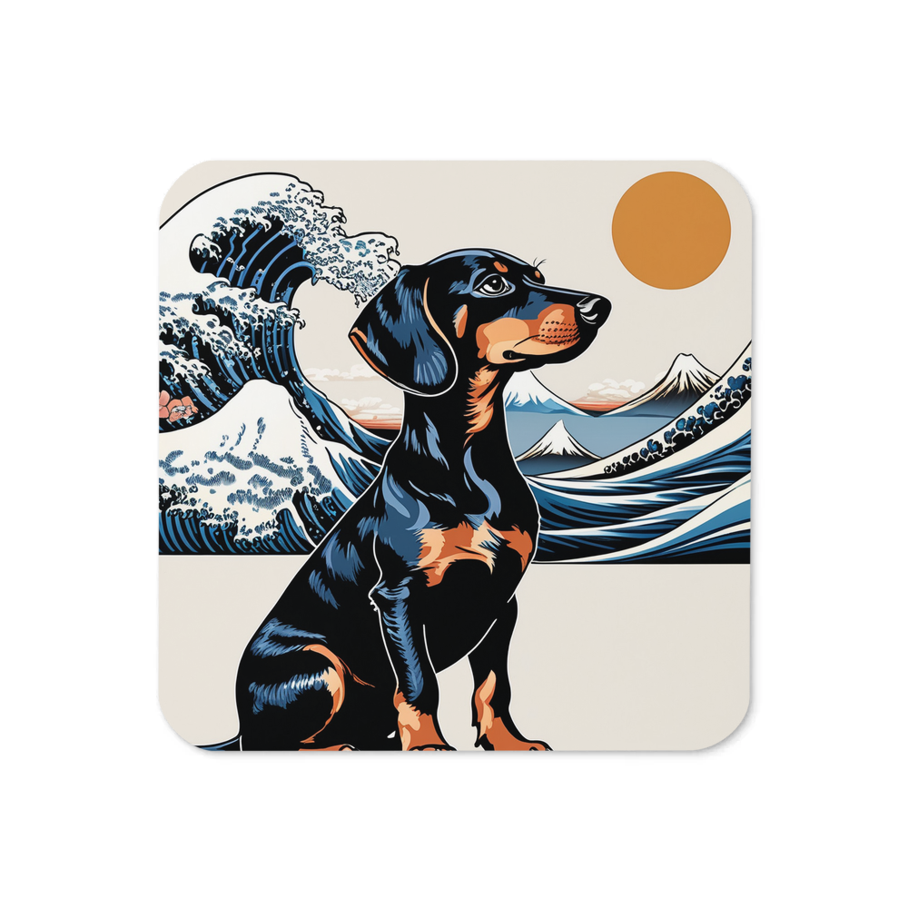 PugMug Custom Black Dachshund Coaster