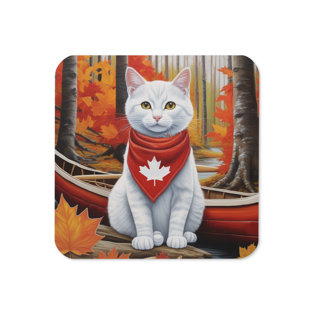 PugMug Custom White Companion Cat Coaster